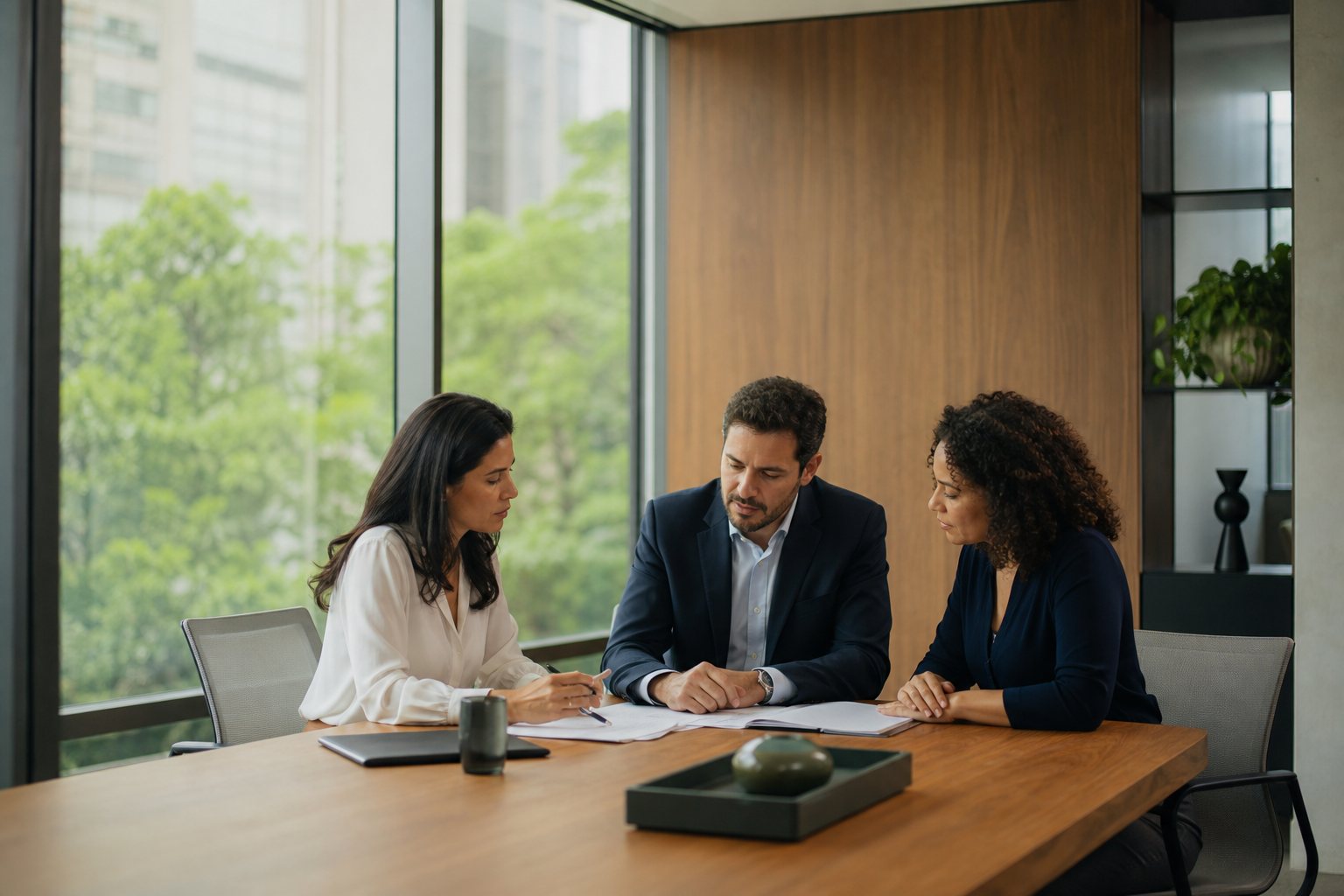 Equipe em uma reunião de planejamento empresarial