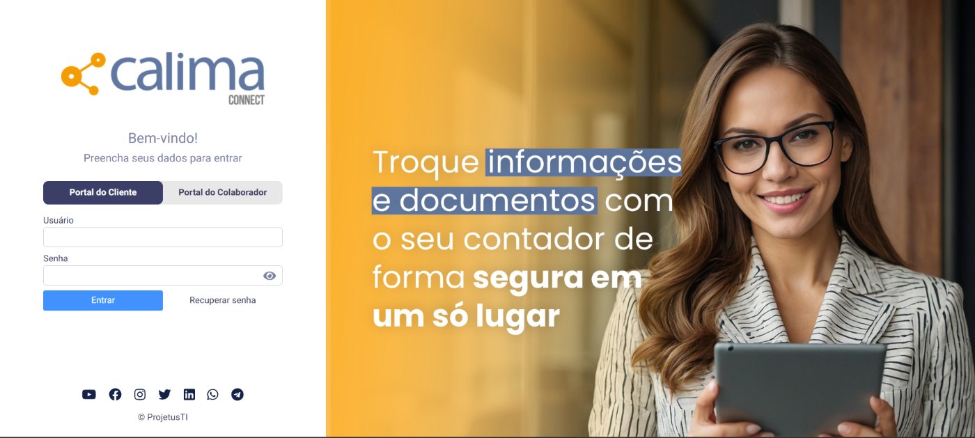 Tela de acesso do portal do cliente, com as abas Portal do Cliente e Portal do Colaborador
